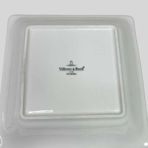 Set Of 2 Villeroy & Boch Poppy Flora Square Porcelain Dinnerware Plates 8 5/8" - Picture 3 of 6